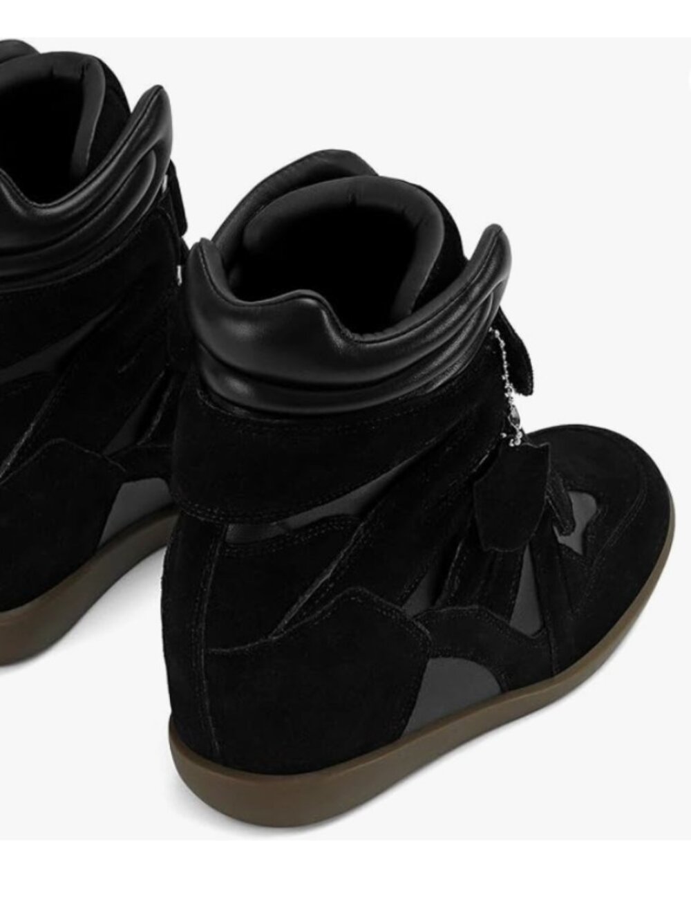 NWT Women's Black Wedge Sneakers Size 10 - Picture 3 of 6